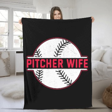 Discover Baseball Pitcher Wife Player Softball Themed Batter Fleece Blankets