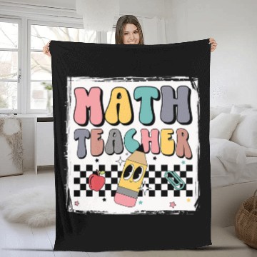 Discover Bleached Math Teacher Team Math Squad Back To School 2 Fleece Blankets
