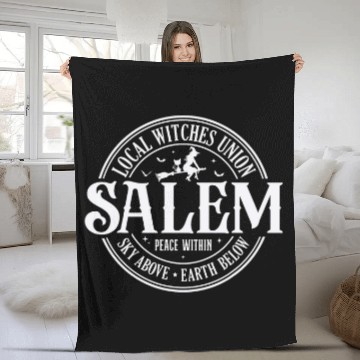 Discover Salem Local Witches Union Sky Above Earth Below Halloween Baseball Tees Fleece Blankets