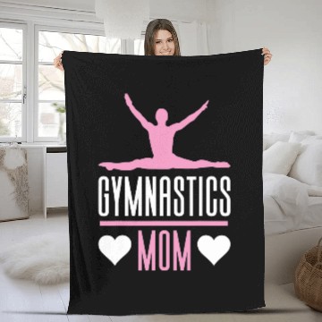 Discover Gymnastics Mom For Gymnast Women Fleece Blankets