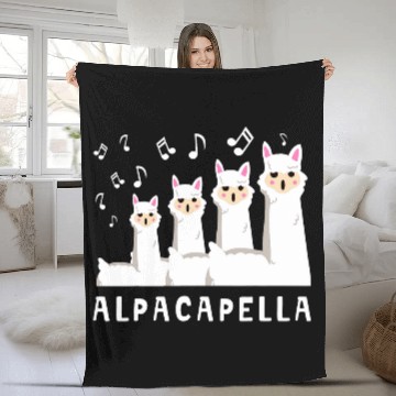 Discover Alpacapella Llamas Microphone Singer Lyrics Sing Karaoke Top Fleece Blankets
