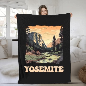Discover Yosemite National Park Adventure Hiking Nature Design Baseball Tees Fleece Blankets