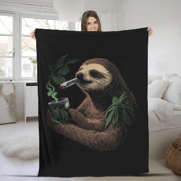 Discover Sloth Pet Chilling In Love with Mary Jane Zip Fleece Blankets