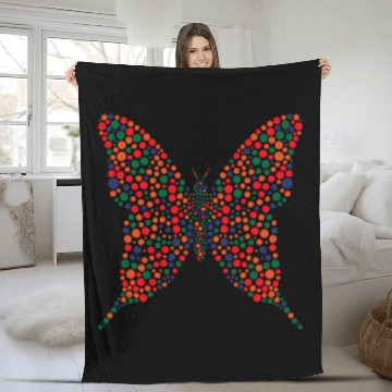 Discover Butterfly International Dot Day Colorful Monarch Insect Fleece Blankets