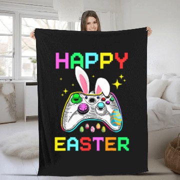 Discover Video Game Easter Bunny Gaming Controller Gamer Boys Girls T 2 Baseball Tees Fleece Blankets