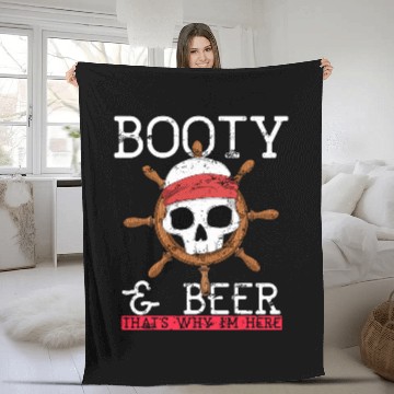 Discover Booty 2Beer Thats Why Im Here Funny Pirate Baseball Tees Fleece Blankets