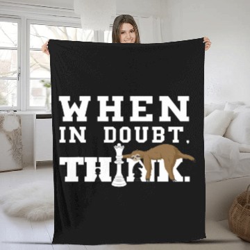 Discover Sloth Pet Chess Sloth In Doubt Chess Player Chess Club Chessboard Game Fleece Blankets