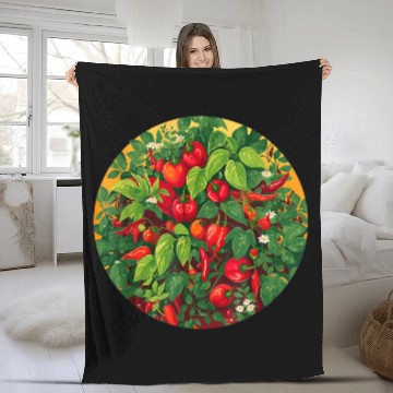 Discover Pepper Pepper Vegetable Vegetarian Garden Zip Fleece Blankets