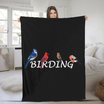 Discover Lacrosse Gift Birding Bird Birder Blue Jay Cardinal Bullfinch Robin Baseball Tees Fleece Blankets