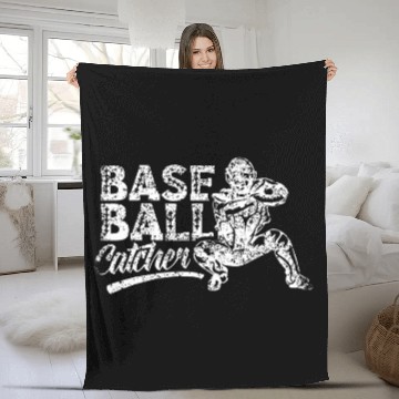 Discover Baseball Catcher Player Hobby Fleece Blankets