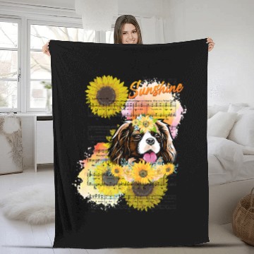 Discover Cavalier King Charles Spaniel You Are My Sunshine Zip Fleece Blankets