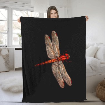 Discover Cute dragonfly wings antique dragonfly illustration 25 Fleece Blankets