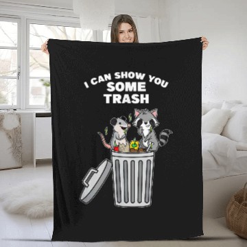 Discover Raccoon Pet Opossum Clean Garbage Trash Idea 1 Zip Fleece Blankets