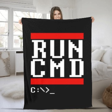 Discover Run CMD s Computer Command Software Coder Programmer Fleece Blankets