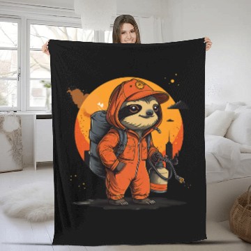 Discover Sloth Pet Pest Control Technician Zip Fleece Blankets
