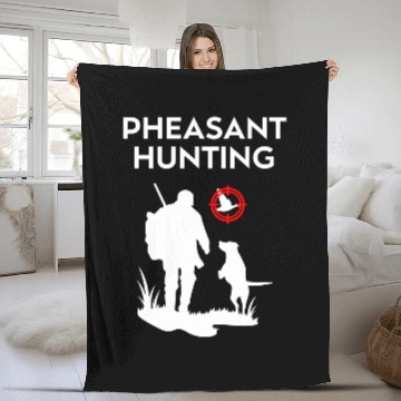 Discover Dog Pheasant Hunting Zip Fleece Blankets