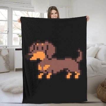 Discover Dachshund 8 Bit Pixel Art Chocolate Baseball Tees Fleece Blankets