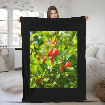 Discover Pomegranate Closed Red Flower Bud Photography Zip Fleece Blankets