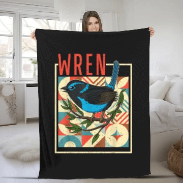 Discover Wren outdoor birder birdwatching biologist ornithology wing Baseball Tees Fleece Blankets
