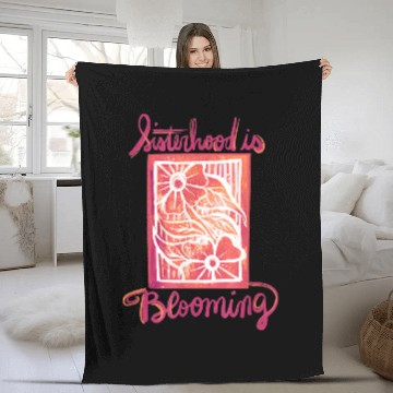 Discover Sisterhood is BLOOMING Baseball Tees Fleece Blankets