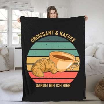 Discover Croissant Baker Baking France Gourmet Coffee Fleece Blankets
