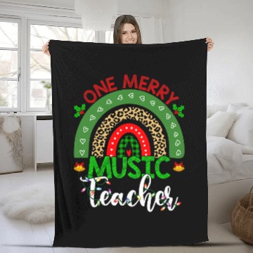 Discover Christmas Teacher Leopard Rainbow One Merry Music Teacher 21 Baseball Tees Fleece Blankets