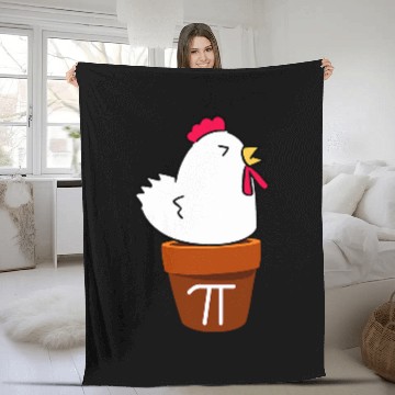 Discover Cute Chicken Pot Pie Funny Math Pun Pi Symbol Fleece Blankets