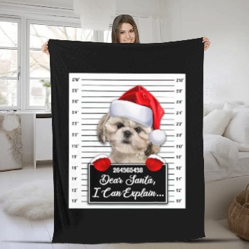 Discover Dear Santa I Can Explain Funny Christmas Shih Tzu Xmas Baseball Tees Fleece Blankets