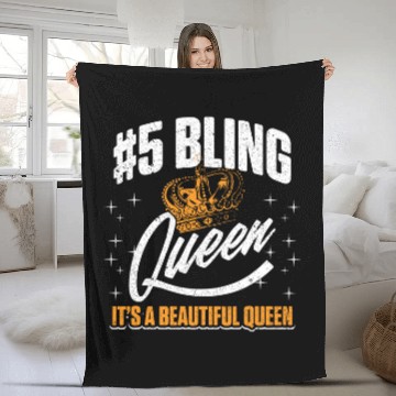 Discover 5 Bling Queen Crown Funny Jewelry Consultant Fleece Blankets