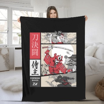 Discover aesthetic clothes geisha ninja 2Samurais comics books style Fleece Blankets