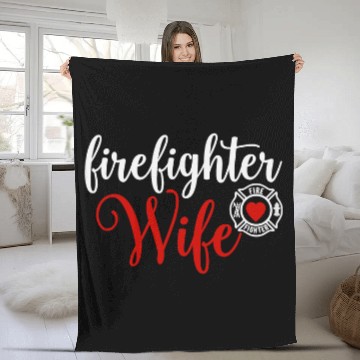 Discover Fireman Firefighter Wife gift for Husband wife Firemen Baseball Tees Fleece Blankets