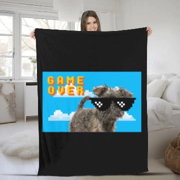 Discover 8Bit Game Over Affenpinscher Fleece Blankets