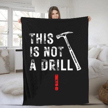 Discover Woodworking Funny This is Not a Drill Dad Joke DIY Carpenter Fleece Blankets