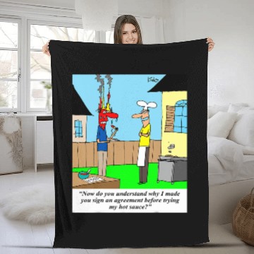 Discover Exclusive BBQ Hot Sauce Comic by Artist Jerry King Fleece Blankets
