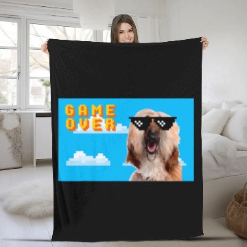 Discover 8Bit Game Over Afghan Hound 2 Fleece Blankets