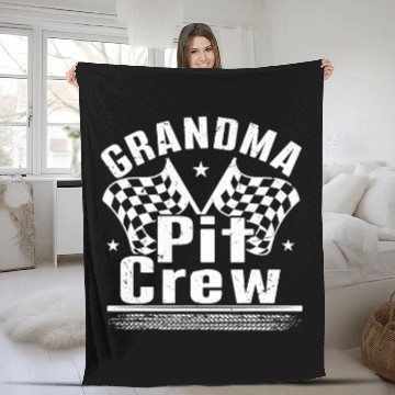 Discover Grandma Pit Crew Car Racing Squad Fleece Blankets