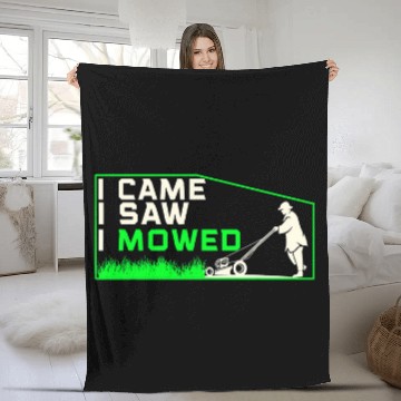 Discover Funny Lawn Mowing Janitor Humor Landscaper Fleece Blankets