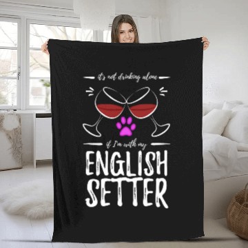 Discover English Setter Dog Mom for Wines Lover Fleece Blankets