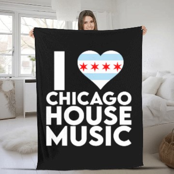 Discover I Love Chicago House Music 2EDM DJ Fleece Blankets