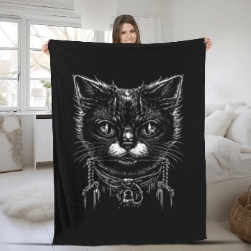 Discover Evil Cat Skull Wicca Gothic Baseball Tees Fleece Blankets