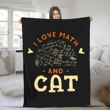 Discover I Love Math and Cat Gardening Animal Lover Gardener Pets Fleece Blankets