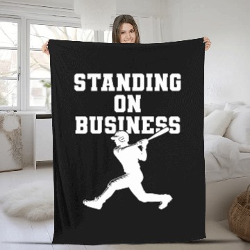 Discover Baseball Men Standing On Business Boys Baseball Team School Fleece Blankets