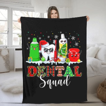Discover Christmas Dental Squad Dental Assistant Santa Hat Xmas Baseball Tees Fleece Blankets