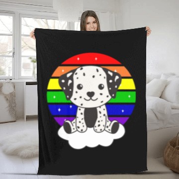 Discover Dalmatian Colorful Rainbow For Kids Cute Dogs Baseball Tees Fleece Blankets