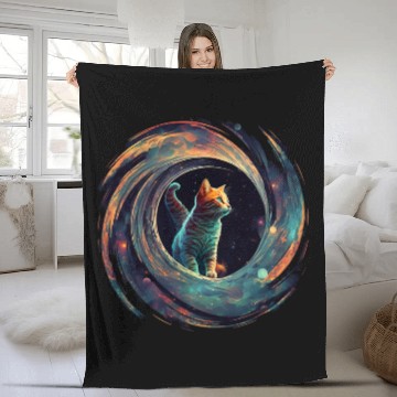 Discover Astronaut Outer Space Kitty on Galaxy Cat Lover Baseball Tees Fleece Blankets