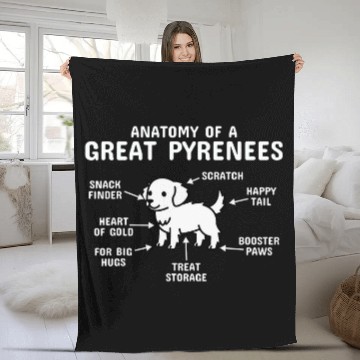 Discover Anatomy Of A Great Pyrenees Dog Fleece Blankets