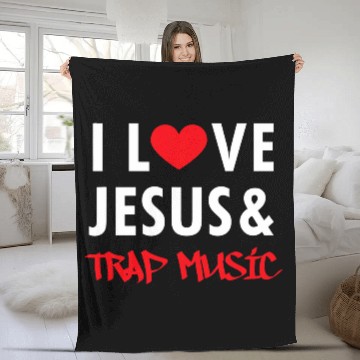 Discover I love Jesus and trap music Baseball Tees Fleece Blankets