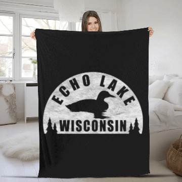 Discover English Lake Northern Wisconsin Loon Fleece Blankets