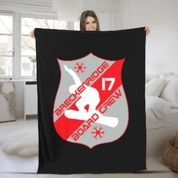 Discover Skiing Ski Breckenridge Colorado Board Crew Snowboarding Fleece Blankets