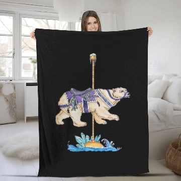 Discover Carousel Polar Bear Art Fleece Blankets